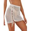 imageMakeMeChic Womens Crochet Cover Up Skirt Tassel Knit Mini Beach Cover UpWhite a