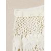 imageMakeMeChic Womens Crochet Drawstring Knitted High Waisted Swimsuit Mini Cover Up Beach SkirtBeige