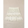 imageMakeMeChic Womens Crochet Drawstring Knitted High Waisted Swimsuit Mini Cover Up Beach SkirtBeige