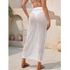 imageMakeMeChic Womens Crochet Skirt Swimsuit Cover Up Sheer Beach Skirts SwimwearWhite