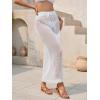 imageMakeMeChic Womens Crochet Skirt Swimsuit Cover Up Sheer Beach Skirts SwimwearWhite