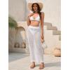imageMakeMeChic Womens Crochet Skirt Swimsuit Cover Up Sheer Beach Skirts SwimwearWhite
