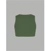 imageMakeMeChic Womens Crop Tank Top Ribbed Twist Front Sexy Cute Going Out TopsArmy Green