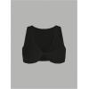 imageMakeMeChic Womens Crop Tank Top Ribbed Twist Front Sexy Cute Going Out TopsBlack