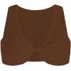 imageMakeMeChic Womens Crop Tank Top Ribbed Twist Front Sexy Cute Going Out TopsBrown