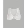 imageMakeMeChic Womens Crop Tank Top Ribbed Twist Front Sexy Cute Going Out TopsWhite