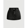 imageMakeMeChic Womens Denim Skirt High Waist Bow Pocket Bodycon Y2K Mini Jean SkirtsBlack