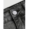 imageMakeMeChic Womens Denim Skirt High Waist Bow Pocket Bodycon Y2K Mini Jean SkirtsDark Grey