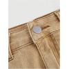 imageMakeMeChic Womens Denim Skirt High Waist Bow Pocket Bodycon Y2K Mini Jean SkirtsKhaki