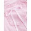 imageMakeMeChic Womens Denim Skirt High Waist Bow Pocket Bodycon Y2K Mini Jean SkirtsLight Pink
