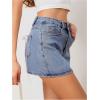 imageMakeMeChic Womens Denim Skirt High Waist Bow Pocket Bodycon Y2K Mini Jean SkirtsLight Wash