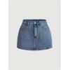 imageMakeMeChic Womens Denim Skirt High Waist Bow Pocket Bodycon Y2K Mini Jean SkirtsMedium Wash