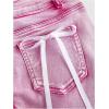 imageMakeMeChic Womens Denim Skirt High Waist Bow Pocket Bodycon Y2K Mini Jean SkirtsPink