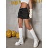 imageMakeMeChic Womens Denim Skirt Y2K Denim Skort Low Rise Mini Jean SkirtBlack D