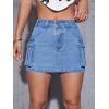 imageMakeMeChic Womens Denim Skirt Y2K Denim Skort Low Rise Mini Jean SkirtBlue