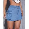 imageMakeMeChic Womens Denim Skirt Y2K Denim Skort Low Rise Mini Jean SkirtBlue
