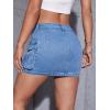 imageMakeMeChic Womens Denim Skirt Y2K Denim Skort Low Rise Mini Jean SkirtBlue