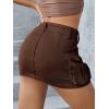 imageMakeMeChic Womens Denim Skirt Y2K Denim Skort Low Rise Mini Jean SkirtChocolate Brown