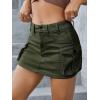 imageMakeMeChic Womens Denim Skirt Y2K Denim Skort Low Rise Mini Jean SkirtGreen B