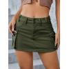 imageMakeMeChic Womens Denim Skirt Y2K Denim Skort Low Rise Mini Jean SkirtGreen B