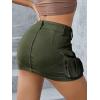 imageMakeMeChic Womens Denim Skirt Y2K Denim Skort Low Rise Mini Jean SkirtGreen B