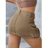 imageMakeMeChic Womens Denim Skirt Y2K Denim Skort Low Rise Mini Jean SkirtKhaki B