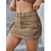imageMakeMeChic Womens Denim Skirt Y2K Denim Skort Low Rise Mini Jean SkirtKhaki B