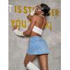 imageMakeMeChic Womens Denim Skirt Y2K Denim Skort Low Rise Mini Jean SkirtLight Blue