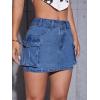 imageMakeMeChic Womens Denim Skirt Y2K Denim Skort Low Rise Mini Jean SkirtMedium Blue