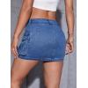imageMakeMeChic Womens Denim Skirt Y2K Denim Skort Low Rise Mini Jean SkirtMedium Blue