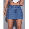 imageMakeMeChic Womens Denim Skirt Y2K Denim Skort Low Rise Mini Jean SkirtMedium Blue