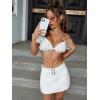 imageMakeMeChic Womens Denim Skirt Y2K Denim Skort Low Rise Mini Jean SkirtWhite B