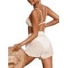 imageMakeMeChic Womens Drawstring Waist Bikini Cover Up Solid See Through Split Hem Beach Cover Up ShortsWhite