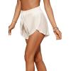 imageMakeMeChic Womens Drawstring Waist Bikini Cover Up Solid See Through Split Hem Beach Cover Up ShortsWhite