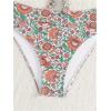 imageMakeMeChic Womens Floral 2 Piece Swimsuit Deep V Neck High Cut Bikini Sets Bathing SuitFloral Printed