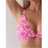 imageMakeMeChic Womens Floral 2 Piece Swimsuit Deep V Neck High Cut Bikini Sets Bathing SuitPink