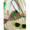 imageMakeMeChic Womens Floral Bikini Set Triangle Smocked Tie Side Boho Swimsuit BeachwearGreen