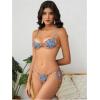 imageMakeMeChic Womens Floral Bikini Set Triangle Smocked Tie Side Boho Swimsuit BeachwearMulticolor