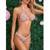 imageMakeMeChic Womens Floral Halter Tie Side High Cut Triangle Bikini Set Swimsuit Bathing SuitDitsy Floral