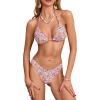 imageMakeMeChic Womens Floral Halter Tie Side High Cut Triangle Bikini Set Swimsuit Bathing SuitDitsy Floral