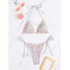 imageMakeMeChic Womens Floral Halter Tie Side High Cut Triangle Bikini Set Swimsuit Bathing SuitFloral Print
