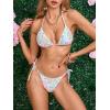 imageMakeMeChic Womens Floral Halter Tie Side High Cut Triangle Bikini Set Swimsuit Bathing SuitFloral Printed