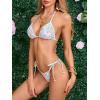 imageMakeMeChic Womens Floral Halter Tie Side High Cut Triangle Bikini Set Swimsuit Bathing SuitFloral Printed