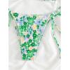 imageMakeMeChic Womens Floral Halter Tie Side High Cut Triangle Bikini Set Swimsuit Bathing SuitGreen