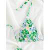 imageMakeMeChic Womens Floral Halter Tie Side High Cut Triangle Bikini Set Swimsuit Bathing SuitGreen