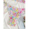 imageMakeMeChic Womens Floral Halter Tie Side High Cut Triangle Bikini Set Swimsuit Bathing SuitMulticolored