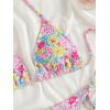 imageMakeMeChic Womens Floral Halter Tie Side High Cut Triangle Bikini Set Swimsuit Bathing SuitMulticolored