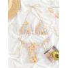 imageMakeMeChic Womens Floral Halter Tie Side High Cut Triangle Bikini Set Swimsuit Bathing SuitOrange