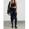imageMakeMeChic Womens Floral Lace Sheer Maxi Skirt Bodycon Party Long SkirtsBlack B