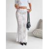 imageMakeMeChic Womens Floral Lace Sheer Maxi Skirt Bodycon Party Long SkirtsWhite